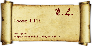 Moosz Lili névjegykártya